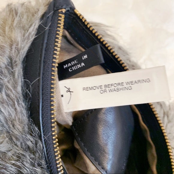 Ann Taylor Leather Trim Faux Fur Clutch NWOT - Picture 8 of 10